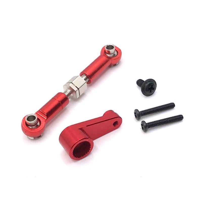 BAIJAC Metal Servo Arm and Servo Link Rod for Wltoys 144001 144010 124016 124017 124019 RC Car Upgrade Parts Accessories ( Color : Red )