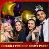 Yilloog 48 Pcs 2026 Happy New Year Headband Tiara Glitter Party Supplies for New Years Eve Party Decorations(Gold, Silver and Black) view 3