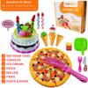 FUNERICA Play Food Goodies Set - Features Cutting Pizza, Ice Cream, Toy Birthday Cake, Fries, Dessert  Pretend Kitchen Toys for Toddlers, Boys, Girls view 3