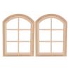 SPYMINNPOO Dollhouse Wooden Window, 1/12 Scale Miniature Arched Dollhouse Window House Model Accessories Golfclubcover Simulation Furniture view 1