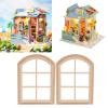SPYMINNPOO Dollhouse Wooden Window, 1/12 Scale Miniature Arched Dollhouse Window House Model Accessories Golfclubcover Simulation Furniture view 4
