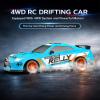 Desdoni RC Drift Car Remote Control Car 2.4GHz 1:24 Scale 4WD 15KM/H High Speed Model Vehicle LED Lights Drifting Tire Racing Sport Toy for Adult Boys Girls Kids Gift 2Pcs Rechargeable Batterie view 3