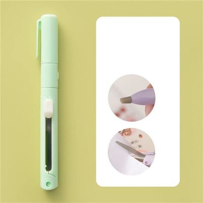 Folding Scissor Mini Color Folding Scissor Pen Cutter Portable Safe Ceramic Pencutter Utility for Paper Work Diary School Office Supplies(Green)