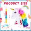 Unicorn Rainbow Piata for Girls Birthday Party Supplies Small Piata Set Includes Mask Bat and Confetti Bag for Kids Unicorn Theme Birthday Game Party Decorations, 16 x 10.6 x 3 Inches view 2
