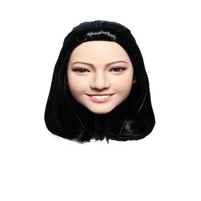 Fremego 1/6 Scale Female Head Sculpt,Asian Girl Smile Expression Head Carved for 12inch PH TBL JO Action Figure Body (G)