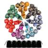 BABEJIA 7 Sets (49PCS) Polyhedral Dice Set for Dungeons & Dragons/RPG, Complete D&D/DND Dice Sets (D20, D12, D8, D6, D4 & 2D10 [0-9 & 00-90]) with 7 Pouches