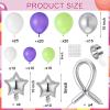 134 Pieces Buzz Birthday Party Balloon Garland Arch Kit 10 5 inch Purple Green Silver Star Foil Balloon for Buzz Themed Birthday Party Decorations view 2