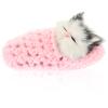 Ciieeo Sleeping Cat in Slipper Doll Toy with Meows Sounds Mini Kitten in Shoe Decor for Boy Girl Present for Christmas Parties and Festive Occasions Pink view 1