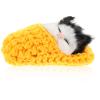 Ciieeo Sleeping Cat in Slipper Doll Toy with Meows Sounds Mini Kitten in Shoe Decor for Boy Girl for Christmas Parties and Interactive Play Yellow view 1