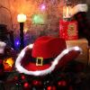 YADIRF Led Flashing Christmas Red Santa Clause Western Holiday Light Up Hat For Halloween Costume Party Birthday Christmas view 2