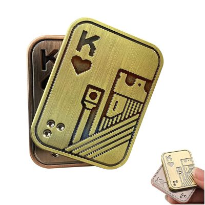 Cojiorc Metal Poker Fidget Slider, Adult Metal Fidget Toys,ADHD Autism Anxiety Stress Relief Push Slider Sensory Toy, Stress Relief Office Desk Toys for Boyfriend and Father