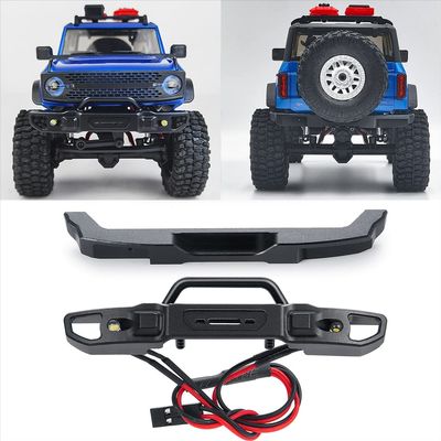 RCHUBAM Aluminum Front Rear Bumper with LED Lights for 1/24 Axial SCX24 AXI00006 Bronco RC Crawler Car