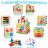 Bravmate Wooden Activity Cube, 8-in-1 Wooden Montessori Learning Toys for 18 M+ Toddlers, One Year Old First Birthday Gift, Baby Toy Set with Bonus Sorting & Stacking Board view 2
