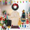 38Pcs Doll House Christmas Decoration, Miniature Christmas Dollhouse Accessories Fake Light Door Mini Xmas Tree 1:12 Miniature Scene Model Pretend Toys DIY Festival Holiday Party Favors view 2