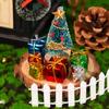 38Pcs Doll House Christmas Decoration, Miniature Christmas Dollhouse Accessories Fake Light Door Mini Xmas Tree 1:12 Miniature Scene Model Pretend Toys DIY Festival Holiday Party Favors view 3