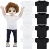 8 Pcs 18 Inch Boy Doll T Shirt Clothes Sublimation 18 Doll Outfits Accessories Classical Tee Shirts Fit 18 Inches Doll White and Black for Doll Decoration DIY Pretend Play view 1