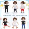 8 Pcs 18 Inch Boy Doll T Shirt Clothes Sublimation 18 Doll Outfits Accessories Classical Tee Shirts Fit 18 Inches Doll White and Black for Doll Decoration DIY Pretend Play view 4