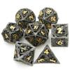 ZERMAL Metal DND Dragon Dice Set Dungeons and Dragons for Role Playing Games (RPG) MTG Pathfinder Tabletop Games(Black Gold) view 2