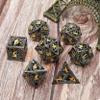 ZERMAL Metal DND Dragon Dice Set Dungeons and Dragons for Role Playing Games (RPG) MTG Pathfinder Tabletop Games(Black Gold) view 3