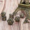 ZERMAL Metal DND Dragon Dice Set Dungeons and Dragons for Role Playing Games (RPG) MTG Pathfinder Tabletop Games(Black Gold) view 4