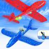 Fuwidvia Electric Foam Airplane Toy, 2 Pack LED 15/25s Plane Toy for Boys, Outdoor Flying Toy Birthday Gifts for Boys Girls 3-12 Years Old Kids Christmas Easter view 1