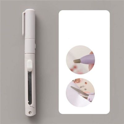 Folding Scissor Mini Color Folding Scissor Pen Cutter Portable Safe Ceramic Pencutter Utility for Paper Work Diary School Office Supplies(Grey)