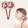 Toddmomy Baby Rattle Toy Wooden Handheld Traditional Chinese Rattle Drum for Sensory and Hearing Training Smooth Edges Safe for Infant Play 7.48X2.55X3.14In view 3