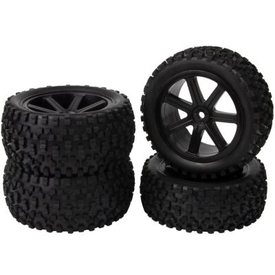 HobbyMarking Wheels Rims Tires Set 12mm Hex Drive Hub for Tamiya TT-02B DT-02 HPI HSP 1/10 Scale RC Buggy Car Upgrades