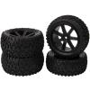 HobbyMarking Wheels Rims Tires Set 12mm Hex Drive Hub for Tamiya TT-02B DT-02 HPI HSP 1/10 Scale RC Buggy Car Upgrades view 1