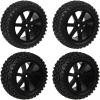 HobbyMarking Wheels Rims Tires Set 12mm Hex Drive Hub for Tamiya TT-02B DT-02 HPI HSP 1/10 Scale RC Buggy Car Upgrades view 2