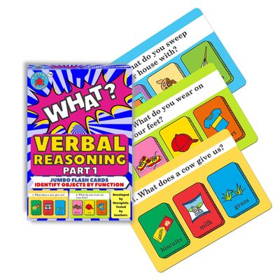 Brainy Bug Verbal Reasoning Flashcards | English Question & Answer Cards | 60 Questions | Two Levels of Difficulty | ESL | Special Needs
