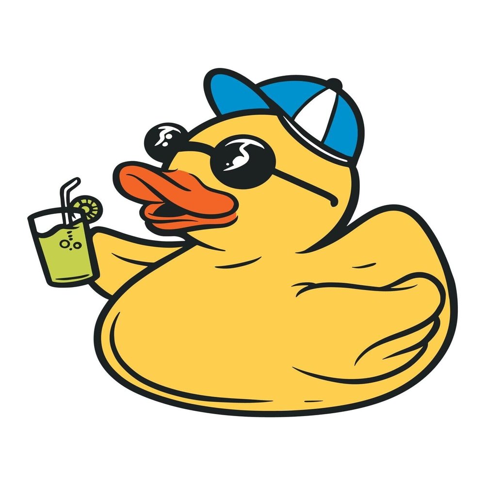 2 Rubber Duck Stickers (6) Summer Pool Beach Vacation Water Sun Drinking Funny