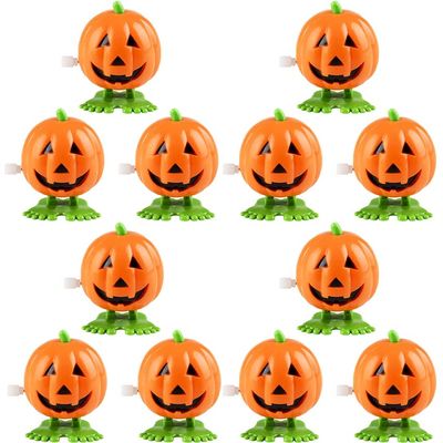 The Dreidel Company Halloween Pumpkin Wind-Up Toys, Birthday Party Favors, Novelty Toys for Boys and Girls, 2" Inches (12-Pack)