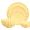 AMLESO Miniature Dollhouse Kitchen Accessories 1 6 Scale Dish Bowl Cups Set Birthday Gift Doll Houses Food Tray for Cooking Game Decoration, Yellow view 2