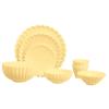 AMLESO Miniature Dollhouse Kitchen Accessories 1 6 Scale Dish Bowl Cups Set Birthday Gift Doll Houses Food Tray for Cooking Game Decoration, Yellow view 3