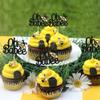 Gyufise 24Pcs Oh Babee Cupcake Toppers Black Glitter Bumble Bee Cupcake Picks Oh Baby Cake Decoration for Bee Theme Baby Shower Kids Birthday Party Decorations Supplies view 4