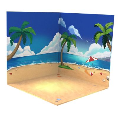 AMLESO 1/12 PVC Display Backdrop Background Collection Show Vehicle Model Showcase for 1:12 Scale Action Figure Doll Toy, Beach