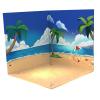 AMLESO 1/12 PVC Display Backdrop Background Collection Show Vehicle Model Showcase for 1:12 Scale Action Figure Doll Toy, Beach view 3
