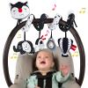 Car Seat Toys for Infants 0-6 Months, High Contrast Baby Toys Black and White Hanging Crib & Stroller Toy 3-6 Newborn Developmental Toy 0-3-6-12 Months with Music Rattles view 1