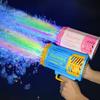 Max Bubble Gun 88 Hole Bubble Maker TIK Tok LED Lights Electric Bubble Machine Bubble Blower for Kids Wedding Birthday (Blue/Yellow) view 2