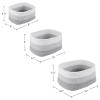 Home-Complete 3-pc Set, Woven Rope Basket Stylish Storage for Any Room in The Home or Office, Machine Washable, Nestable, White and Gray view 2