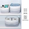 Home-Complete 3-pc Set, Woven Rope Basket Stylish Storage for Any Room in The Home or Office, Machine Washable, Nestable, White and Gray view 4