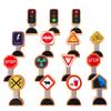 15 Pieces - Wooden Traffic Signs For Kids - Zany Street Signs for Play Mats, Toy Trains and Cars - Wooden Street Signs Road Signs - Educational Preschool Train Track Accessories - Zany Trains Series 2 view 1