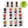15 Pieces - Wooden Traffic Signs For Kids - Zany Street Signs for Play Mats, Toy Trains and Cars - Wooden Street Signs Road Signs - Educational Preschool Train Track Accessories - Zany Trains Series 2 view 4