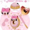 Zhanmai Pink Donut Piata with String, Bat and Blindfold Multicolor Colorful Piata for Reveal Shower Donut Grow up Theme Party Birthday Anniversary Party Shower Decorations view 3