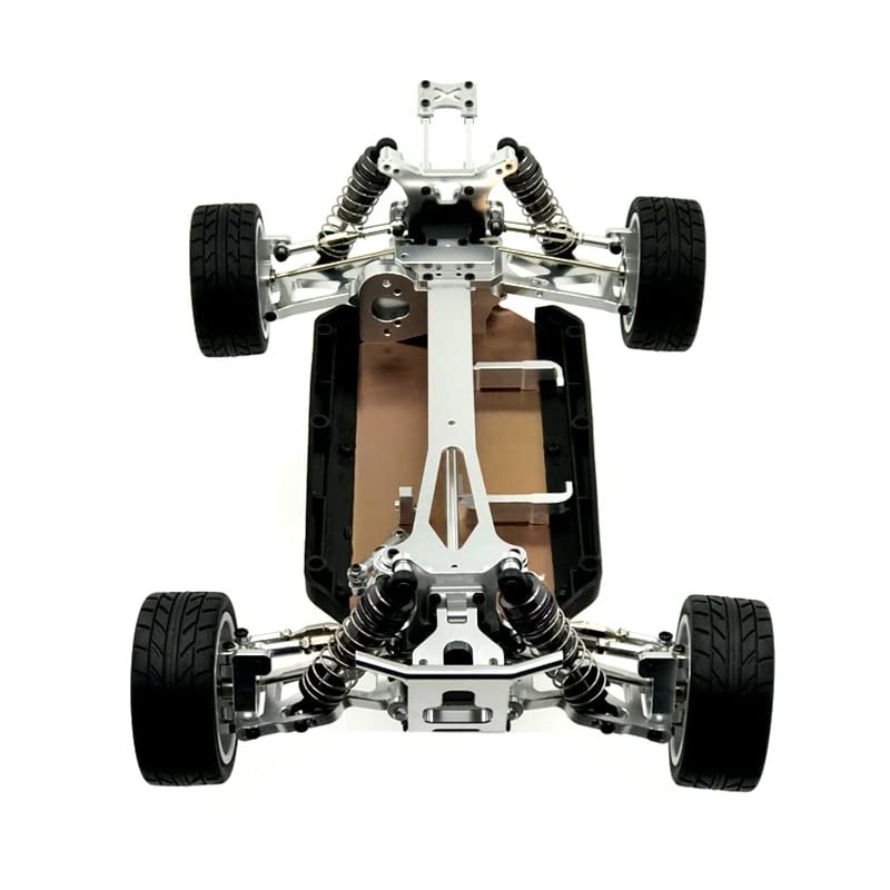BAIJAC for WLtoys 124019 124017 1/12 RC Car Upgrade Parts All Metal Assembled Frame Chassis with Wheel Set Spare Accessories ( Color : Silver )