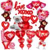 12 Pieces Valentines Day Balloons, Large I Love You Foil Balloons, Red Heart Shape Mylar Foil Balloon for Special Night Party Decorations view 1