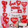 12 Pieces Valentines Day Balloons, Large I Love You Foil Balloons, Red Heart Shape Mylar Foil Balloon for Special Night Party Decorations view 3