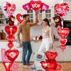 12 Pieces Valentines Day Balloons, Large I Love You Foil Balloons, Red Heart Shape Mylar Foil Balloon for Special Night Party Decorations view 4