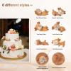 12 Pieces Deer Figurines Cake Toppers for Baby Shower Woodland Animal Deer Topper Cute Doe Fawn Cake Ornaments Decorations for Birthday Wedding Anniversary Party view 2